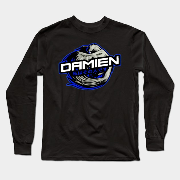 Damien Turner Logo Blue Long Sleeve T-Shirt by SGW Backyard Wrestling